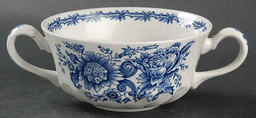 Clifton Blue and White Flat Cream Soup Bowl by Ridgway (Ridgways)-1