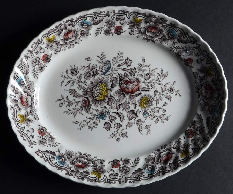 Clifton Multicolor 11" Oval Serving Platter by Ridgway (Ridgways)-1