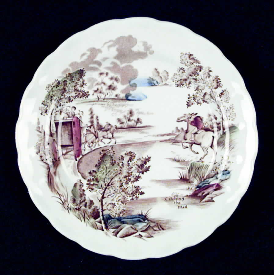 Coaching Days Multicolor (White) Bread & Butter Plate by Ridgway (Ridgways)-1