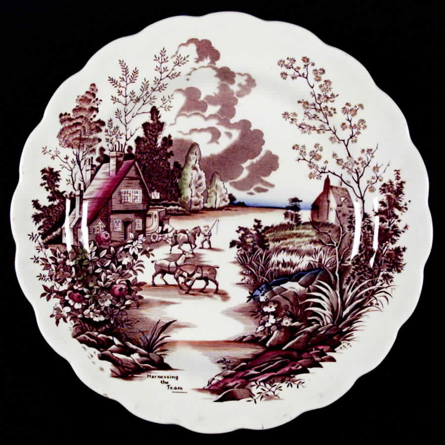 Coaching Days Multicolor (White) Dinner Plate by Ridgway (Ridgways)-1