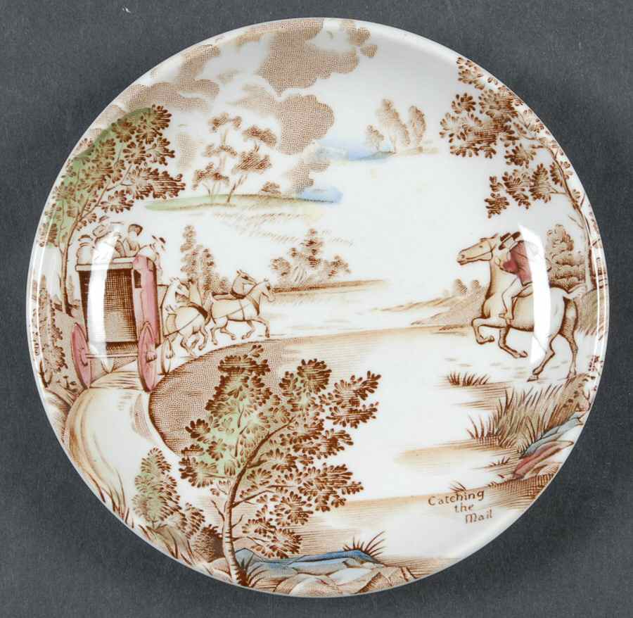 Coaching Days Multicolor (White) Coaster by Ridgway (Ridgways)-1