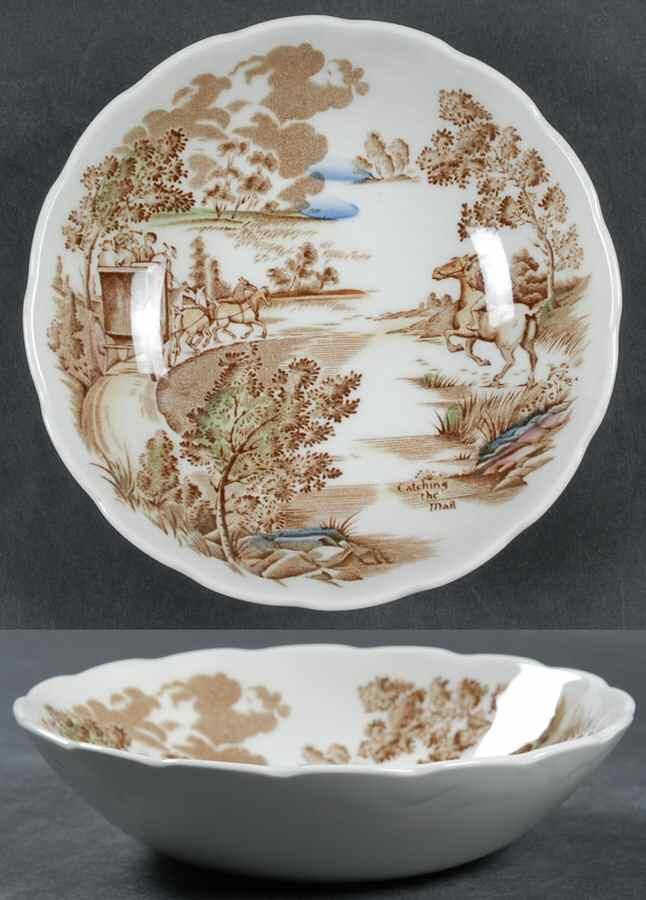 Coaching Days Multicolor (White) Fruit/Dessert (Sauce) Bowl by Ridgway (Ridgways)-1