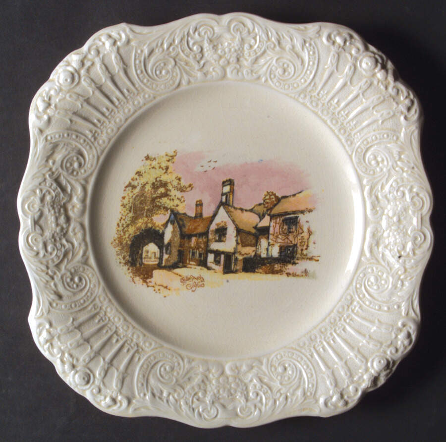 Coaching Days (Renaissance Shape) Square Luncheon Plate by Ridgway (Ridgways)-1