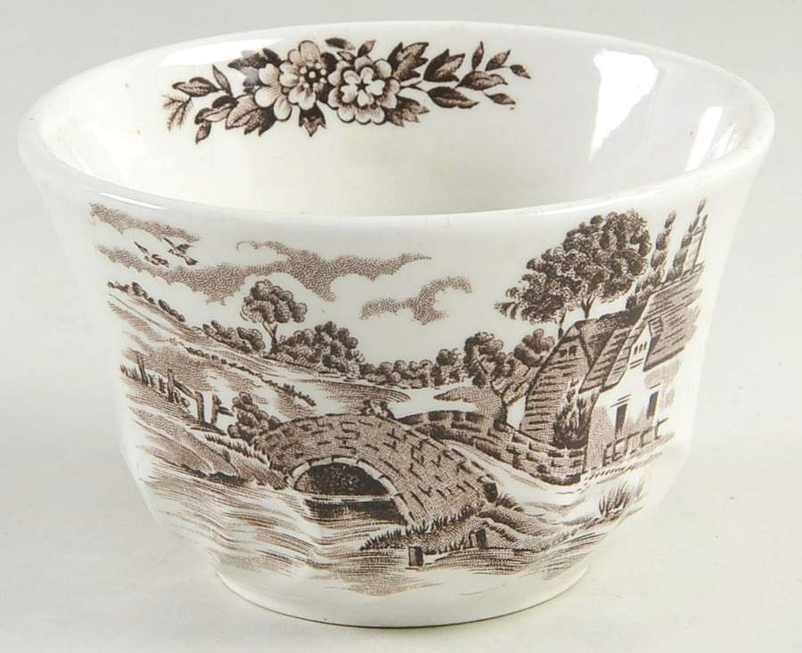 Country Days Brown Open Sugar Bowl by Ridgway (Ridgways)-1
