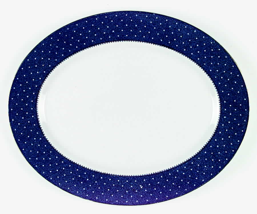 Conway Blue 15" Oval Serving Platter by Ridgway (Ridgways)-1