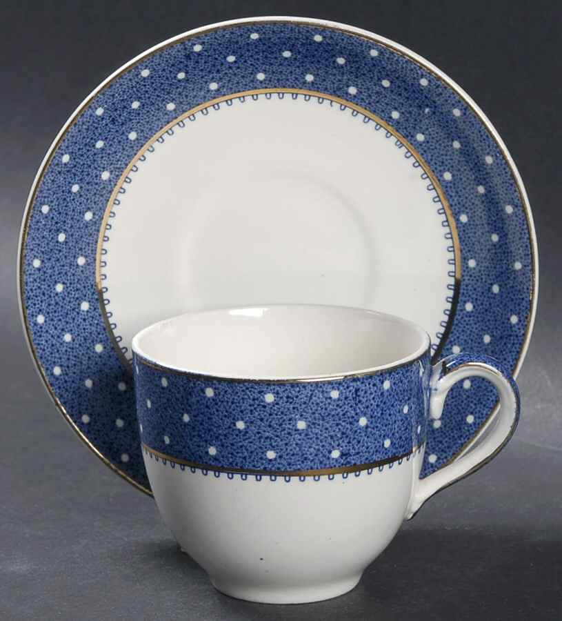 Conway Blue Flat Cup & Saucer Set by Ridgway (Ridgways)-1