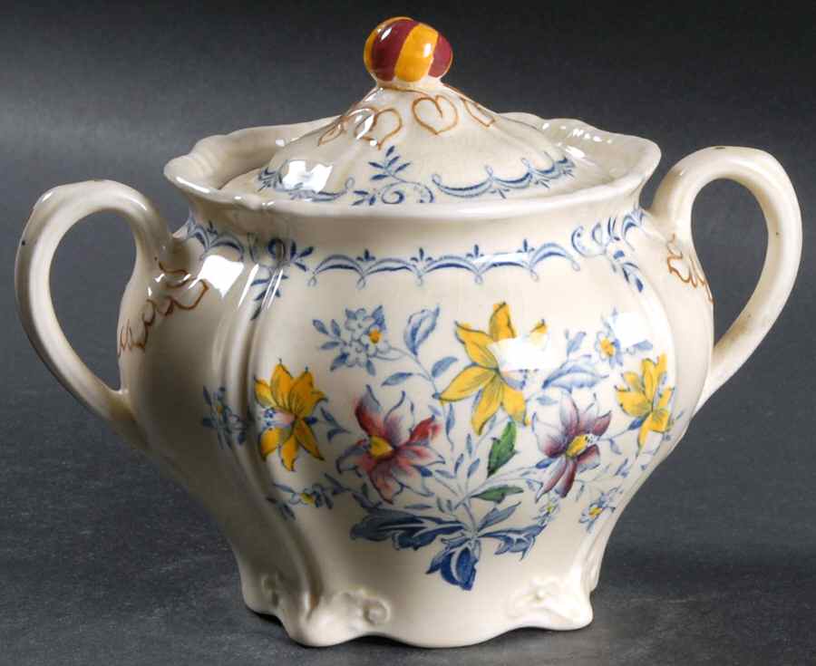 Cornwall Sugar Bowl & Lid by Ridgway (Ridgways)-1