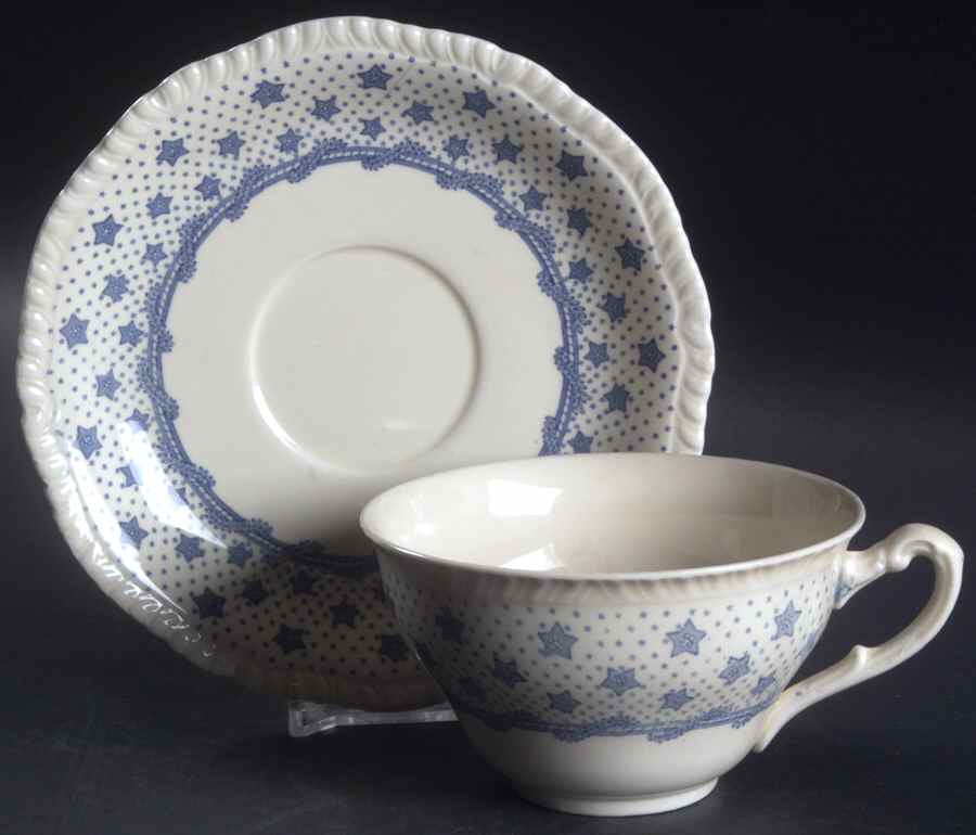 Columbian Star Oversized Cup & Saucer Set by Ridgway (Ridgways)-1