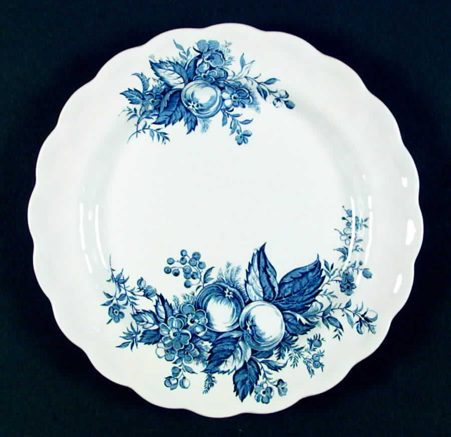 Devon Fruit Blue Dinner Plate by Ridgway (Ridgways)-1