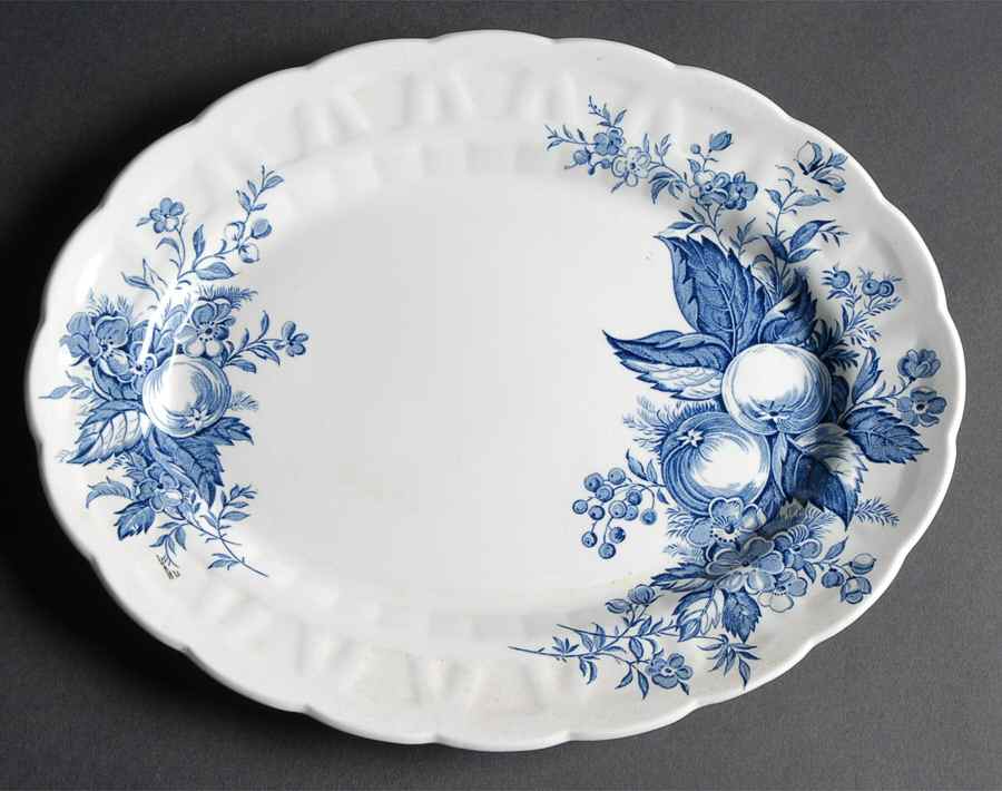 Devon Fruit Blue 12" Oval Serving Platter by Ridgway (Ridgways)-1