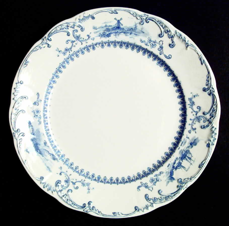 Delft Blue (No Trim) Luncheon Plate by Ridgway (Ridgways)-1