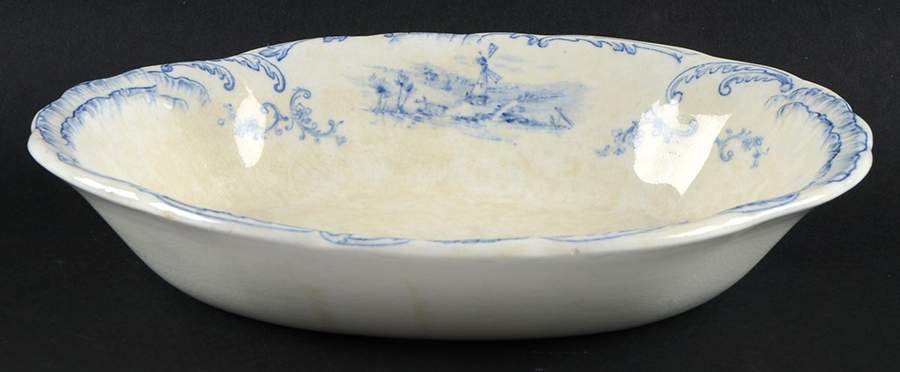 Delft Blue (No Trim) 9" Oval Vegetable Bowl by Ridgway (Ridgways)-1