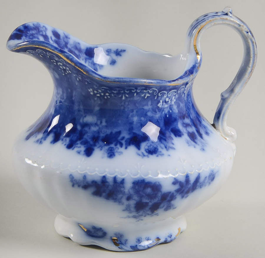 Dundee (Flow Blue) Creamer by Ridgway (Ridgways)-1