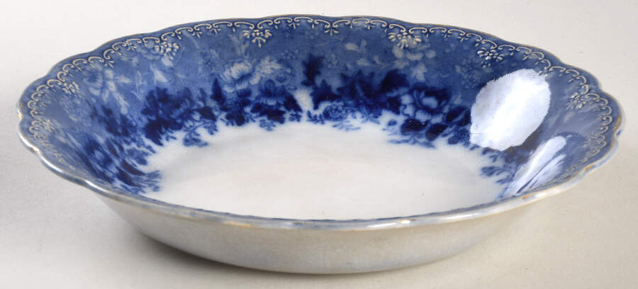 Dundee (Flow Blue) Coupe Soup Bowl by Ridgway (Ridgways)-1