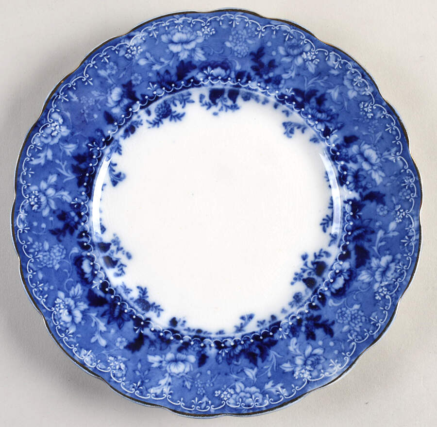 Dundee (Flow Blue) Luncheon Plate by Ridgway (Ridgways)-1