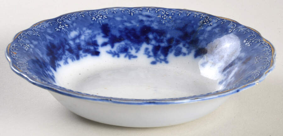 Dundee (Flow Blue) Coupe Cereal Bowl by Ridgway (Ridgways)-1