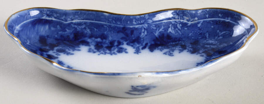 Dundee (Flow Blue) Bone Dish by Ridgway (Ridgways)-1