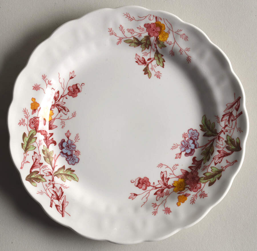 English Garden Bread & Butter Plate by Ridgway (Ridgways)-1