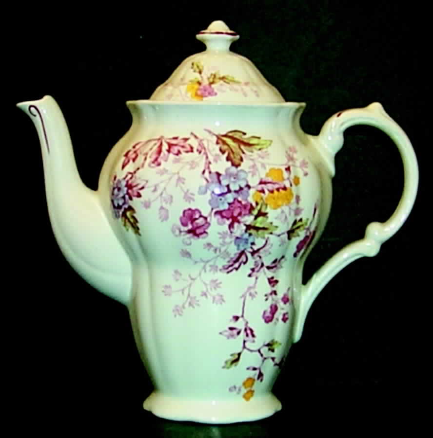 English Garden Coffee Pot & Lid by Ridgway (Ridgways)-1