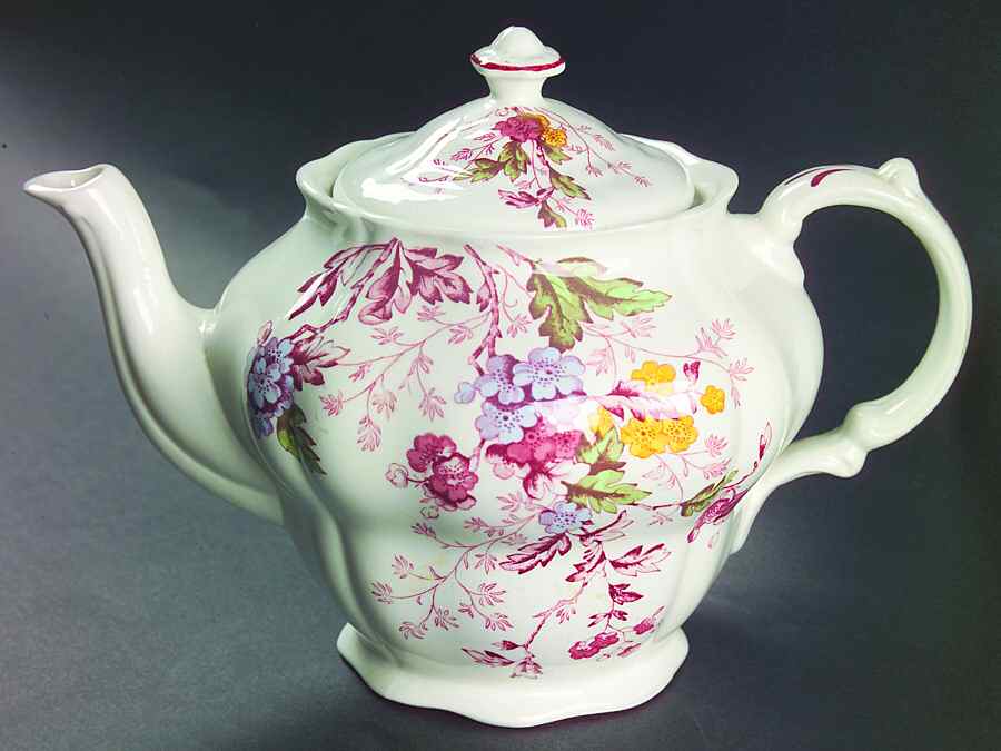 English Garden Teapot & Lid by Ridgway (Ridgways)-1