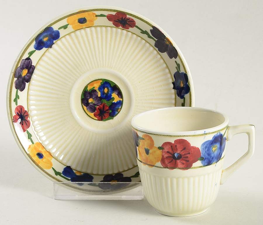 Everglades Flat Demitasse Cup & Saucer Set by Ridgway (Ridgways)-1