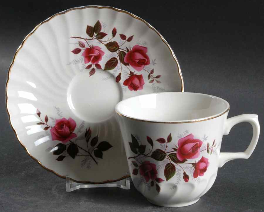 Fragrance (Ironstone) Flat Cup & Saucer Set by Ridgway (Ridgways)-1