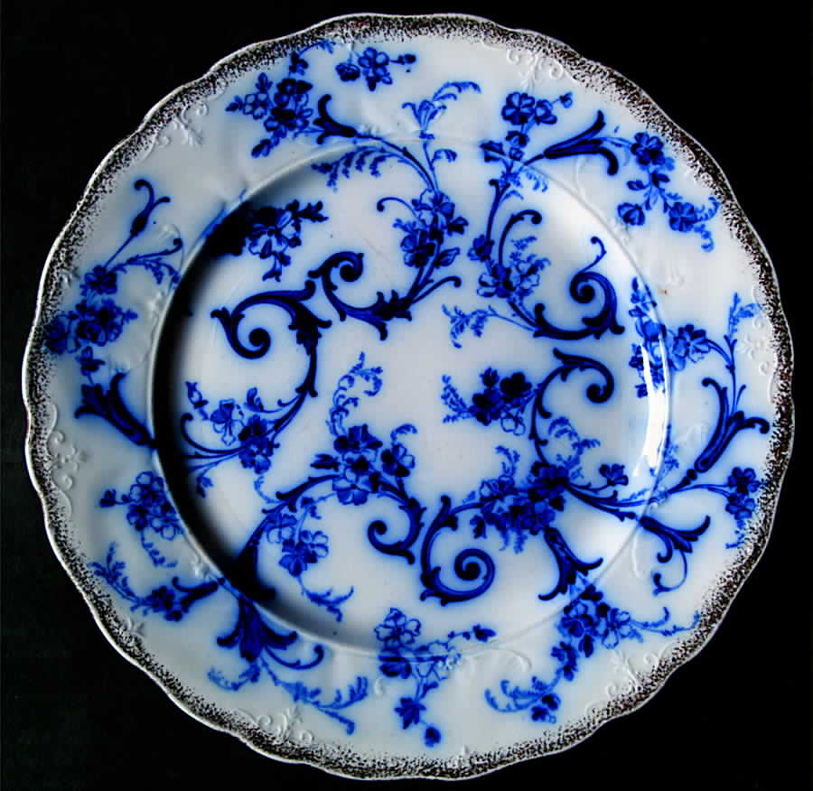 Gainesborough (Flow Blue) Dinner Plate by Ridgway (Ridgways)-1