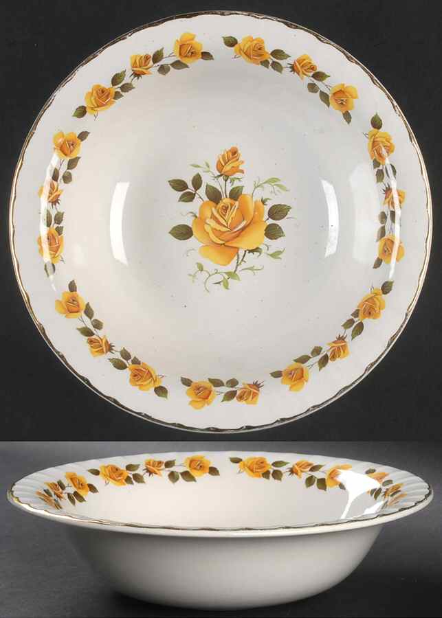 Golden Rose 8" Round Vegetable Bowl by Ridgway (Ridgways)-1