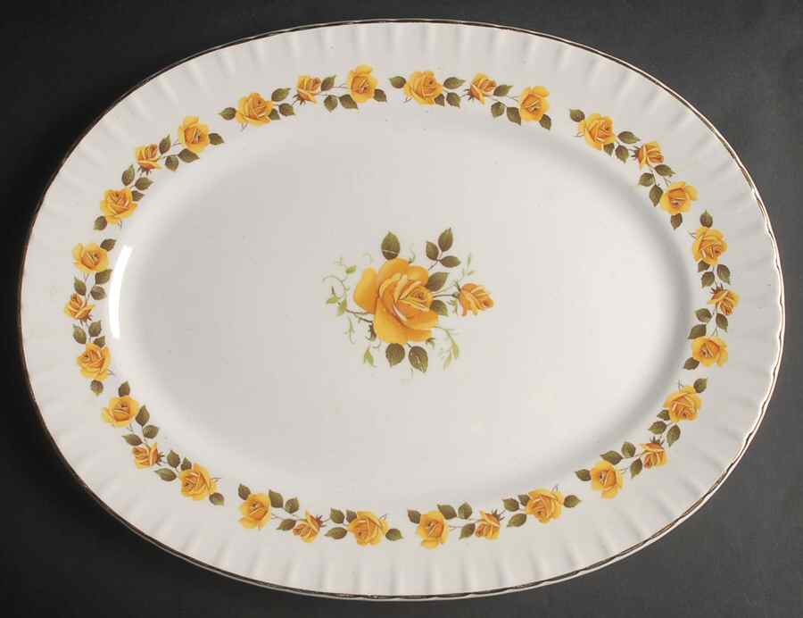 Golden Rose 14" Oval Serving Platter by Ridgway (Ridgways)-1