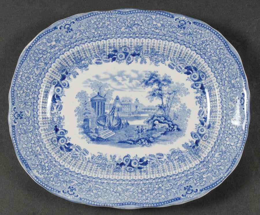 Grecian Blue 9" Oval Serving Platter by Ridgway (Ridgways)-1