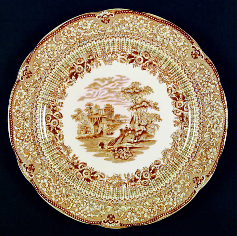 Grecian Brown Dinner Plate by Ridgway (Ridgways)-1