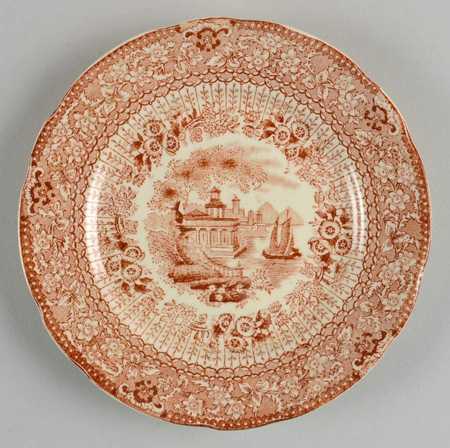 Grecian Brown Bread & Butter Plate by Ridgway (Ridgways)-1