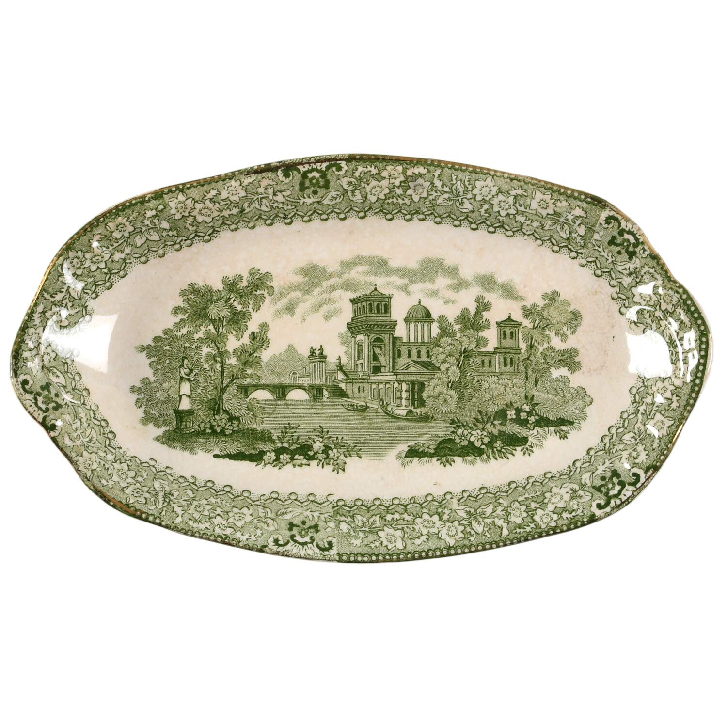 Grecian Green Underplate for Gravy Boat by Ridgway (Ridgways)-1