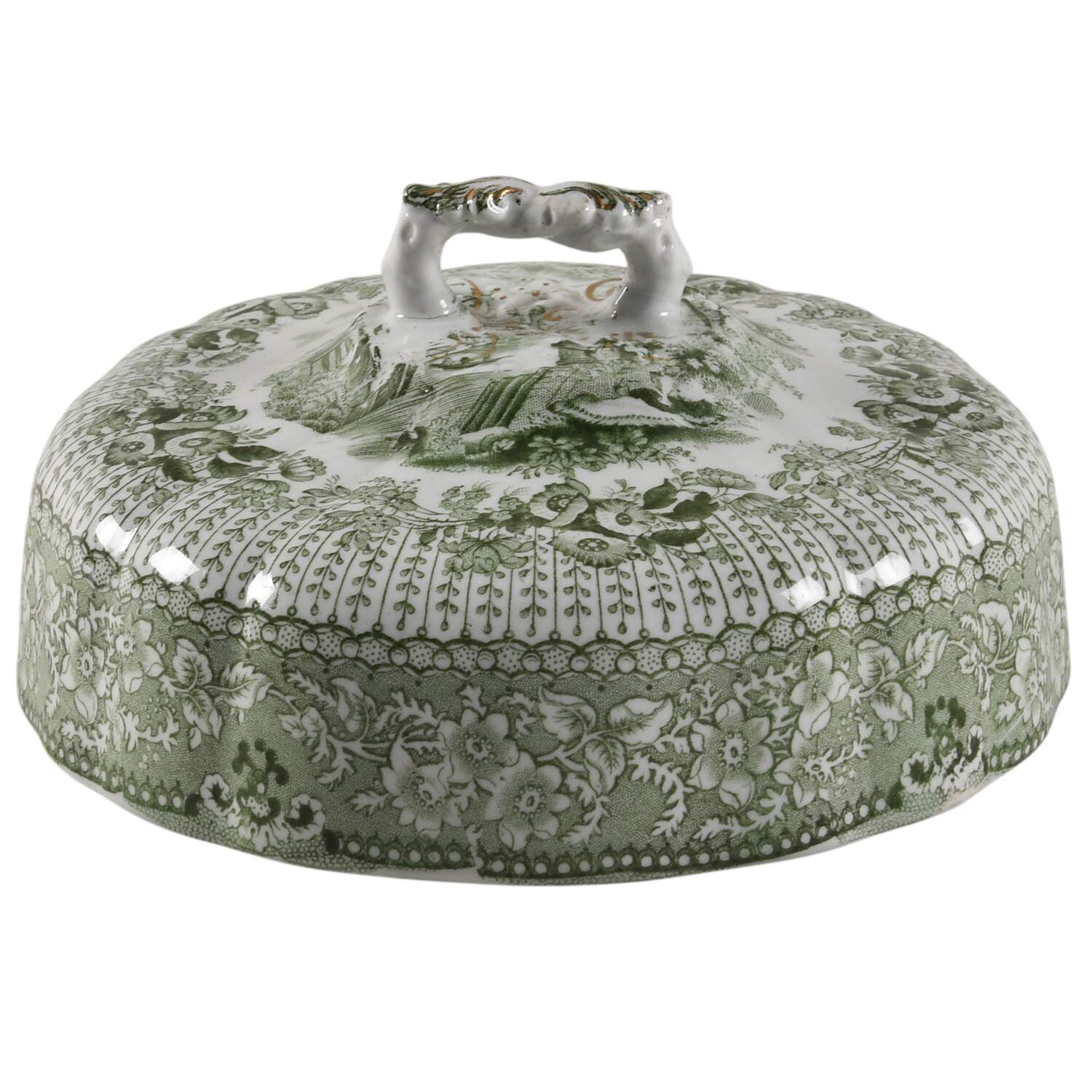Grecian Green Lid for Round Butter by Ridgway (Ridgways)-1