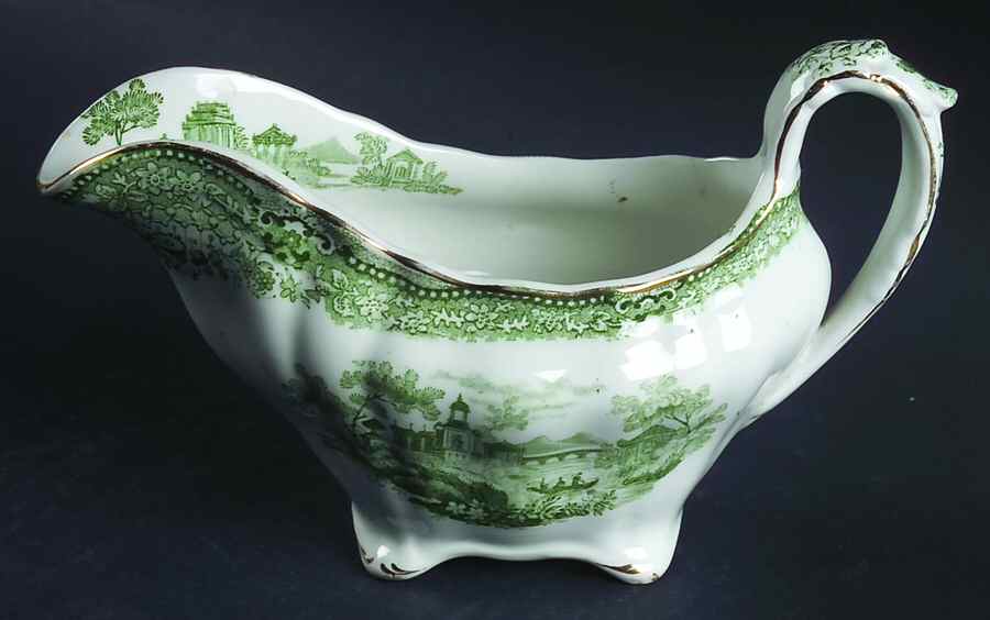 Grecian Green Gravy Boat by Ridgway (Ridgways)-1