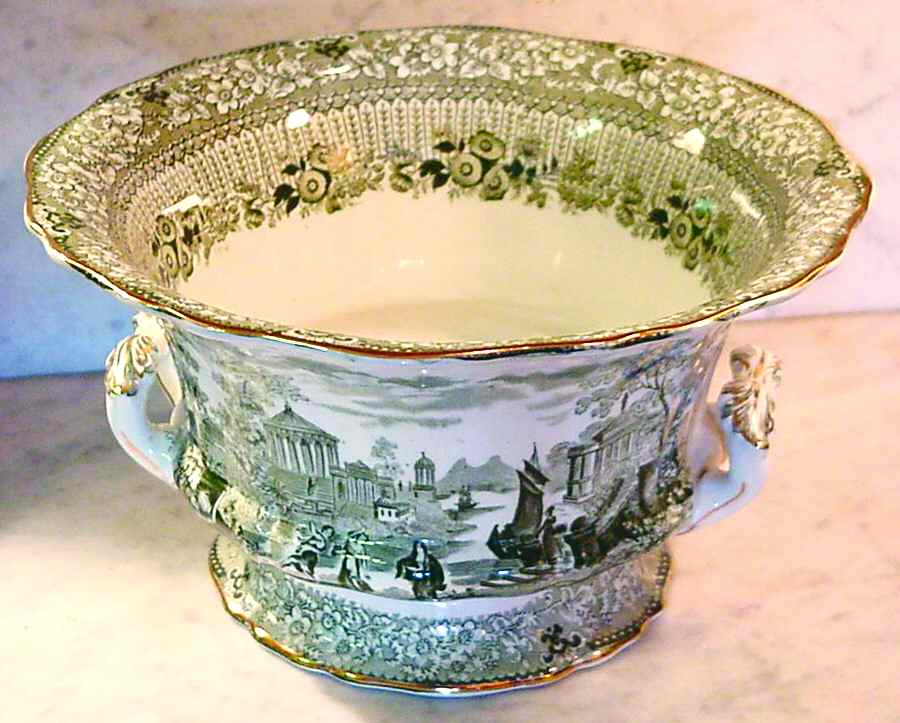 Grecian Green 10" Round Handled Bowl by Ridgway (Ridgways)-1