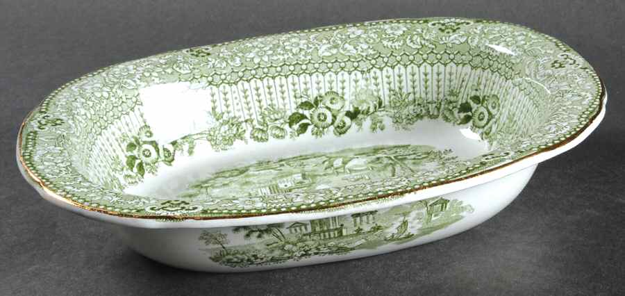 Grecian Green 9" Oval Vegetable Bowl by Ridgway (Ridgways)-1