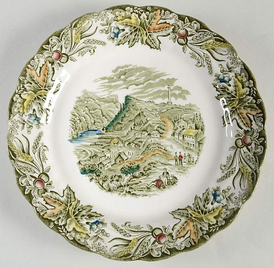 Heritage Green Multicolor Salad Plate by Ridgway (Ridgways)-1