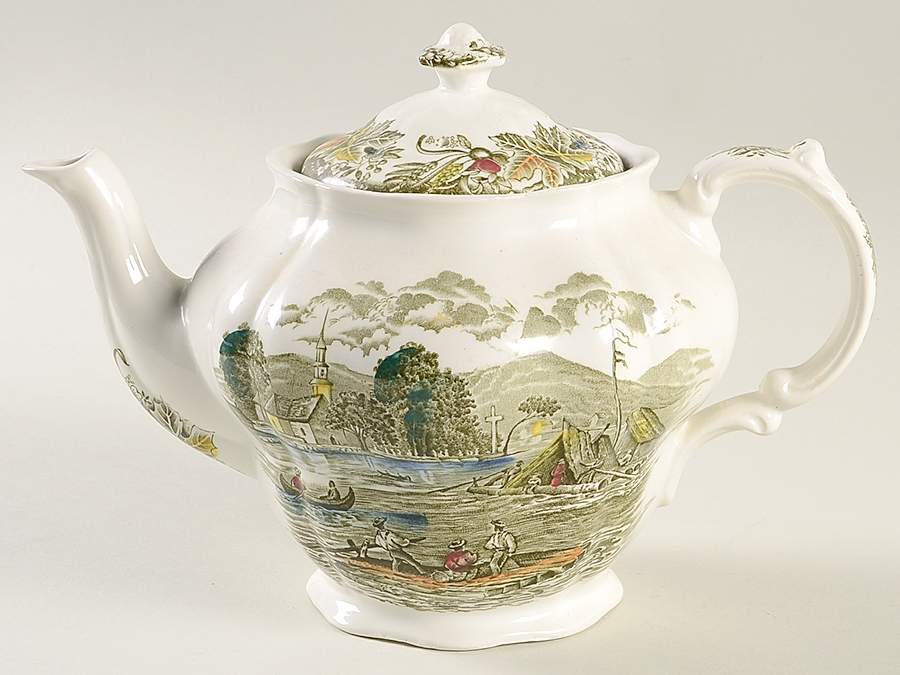 Heritage Green Multicolor Teapot & Lid by Ridgway (Ridgways)-1