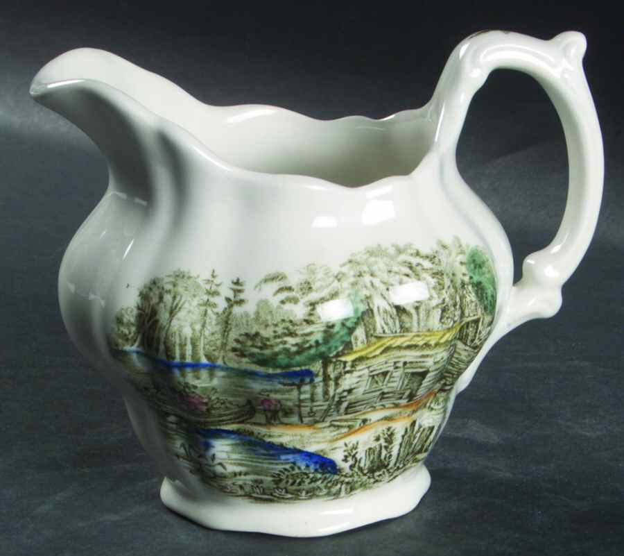 Heritage Green Multicolor Creamer by Ridgway (Ridgways)-1