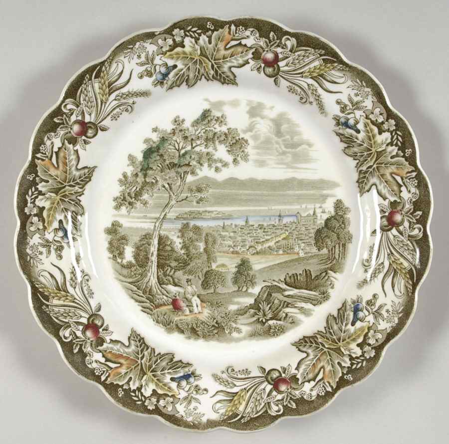 Heritage Green Multicolor Dinner Plate by Ridgway (Ridgways)-1