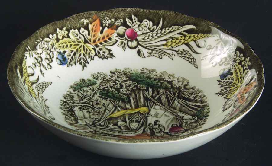 Heritage Green Multicolor Fruit/Dessert (Sauce) Bowl by Ridgway (Ridgways)-1