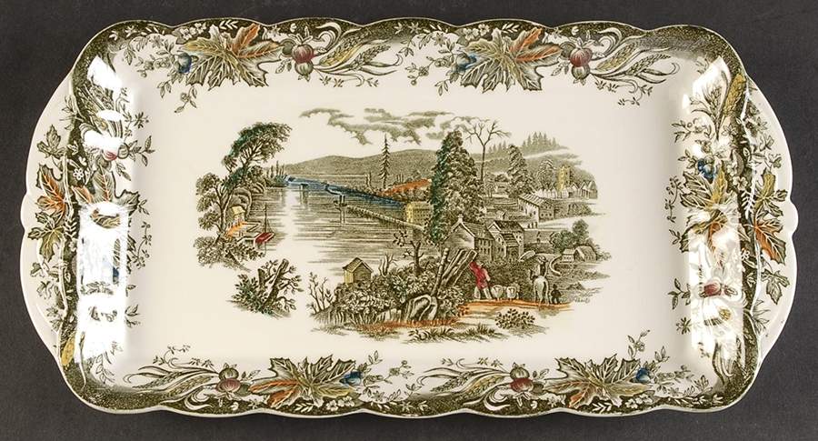 Heritage Green Multicolor Large Sandwich Tray by Ridgway (Ridgways)-1