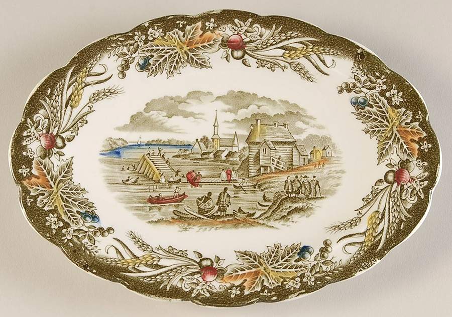 Heritage Green Multicolor Relish/Gravy Underplate by Ridgway (Ridgways)-1