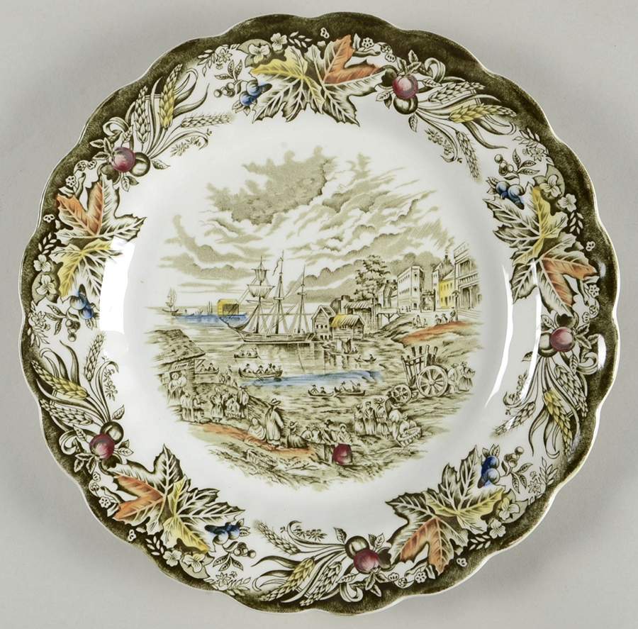 Heritage Green Multicolor Dinner Plate by Ridgway (Ridgways)-1