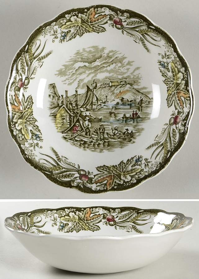 Heritage Green Multicolor Coupe Cereal Bowl by Ridgway (Ridgways)-1
