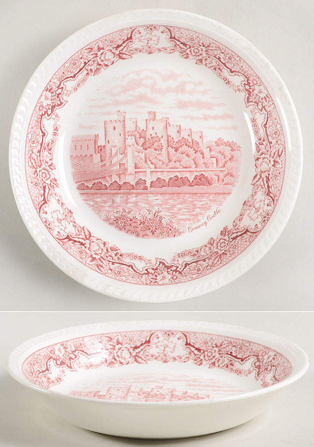 Historic Castles Pink Coupe Soup Bowl by Ridgway (Ridgways)-1