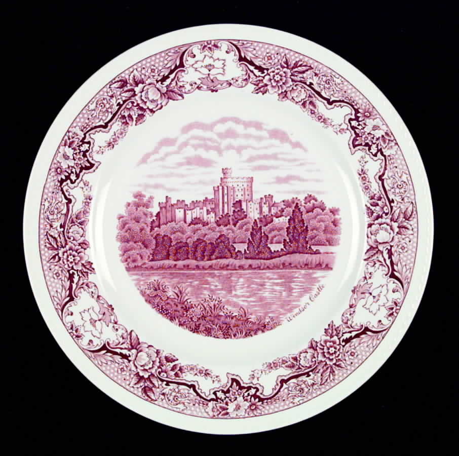 Historic Castles Pink Dinner Plate by Ridgway (Ridgways)-1