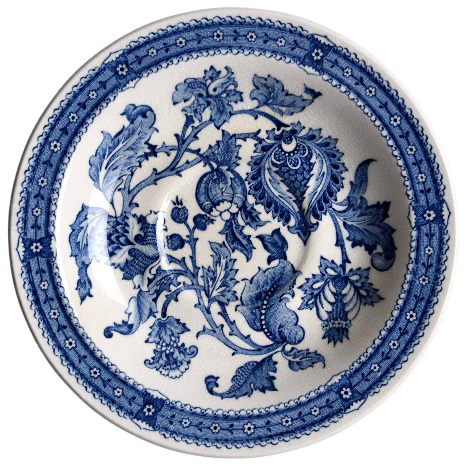 Jacobean Blue Saucer by Ridgway (Ridgways)-1