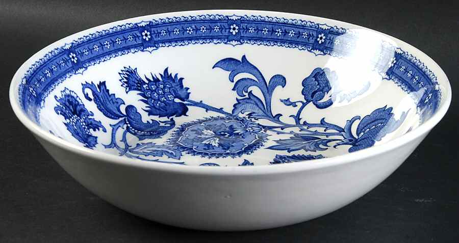 Jacobean Blue 9" Round Vegetable Bowl by Ridgway (Ridgways)-1